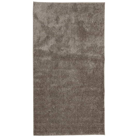 Rug ISTAN High Pile Shiny Look Grey 80x150 cm
