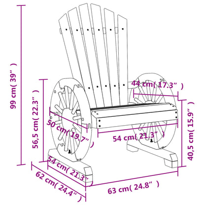 Garden Adirondack Chair | Set of 4 | Natural Wood | Solid fir wood