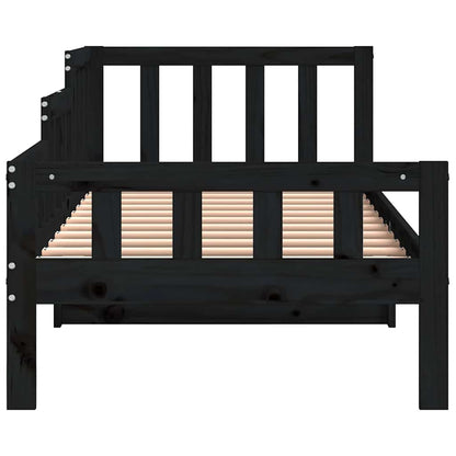 Day Bed without Mattress Black 80x200 cm Solid Wood Pine