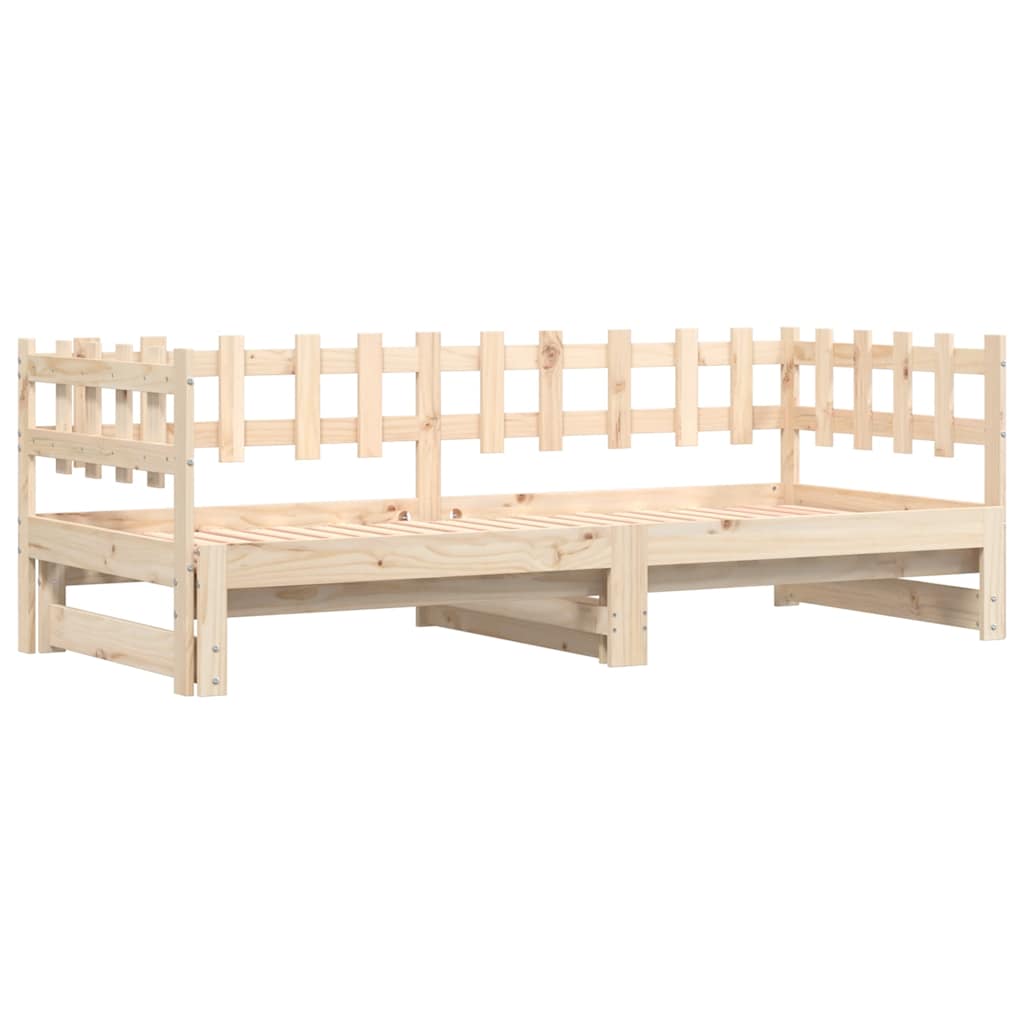 Pull-out Day Bed without Mattress  2x(90x200) cm Solid Wood