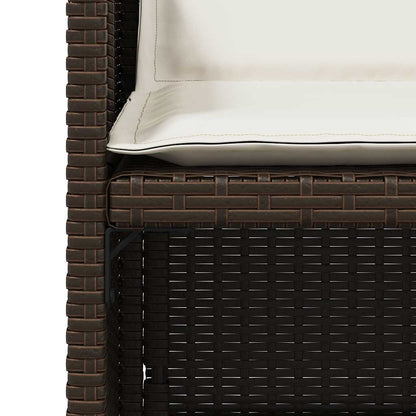 Garden Chairs with Cushions 4 pcs Brown Poly Rattan