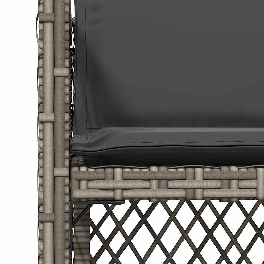 Garden Chairs with Cushions 4 pcs Grey Poly Rattan
