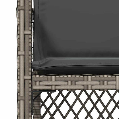 Garden Chairs with Cushions 4 pcs Grey Poly Rattan
