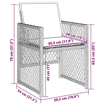 Garden Chairs with Cushions 4 pcs Grey Poly Rattan