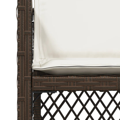 Garden Chairs with Cushions 4 pcs Brown Poly Rattan