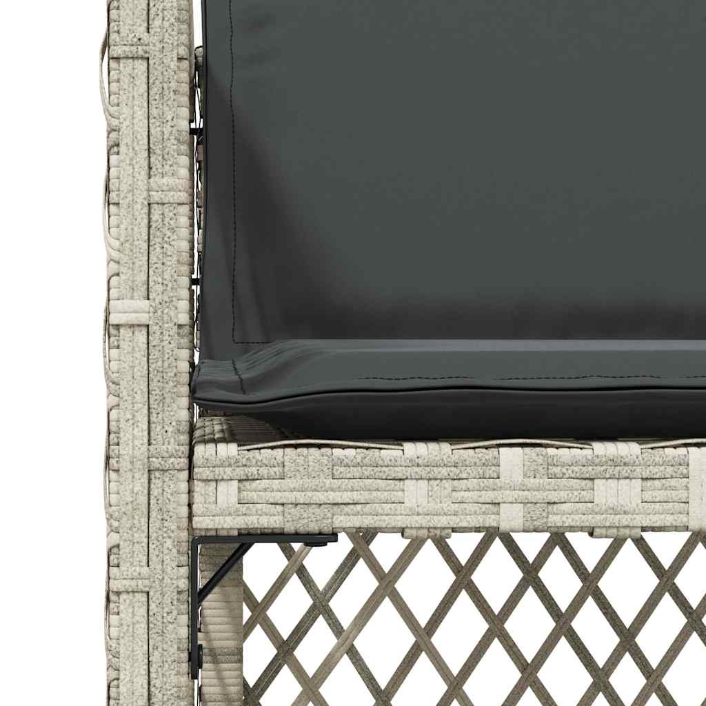 Garden Chairs with Cushions 4 pcs Light Grey Poly Rattan