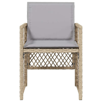 Garden Chairs with Cushions 4 pcs Mix Beige Poly Rattan