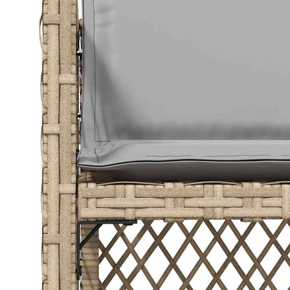 Garden Chairs with Cushions 4 pcs Mix Beige Poly Rattan