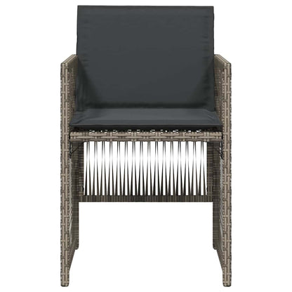 Garden Chairs with Cushions 4 pcs Grey Poly Rattan