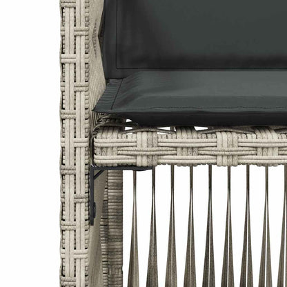 Garden Chairs with Cushions 4 pcs Light Grey Poly Rattan