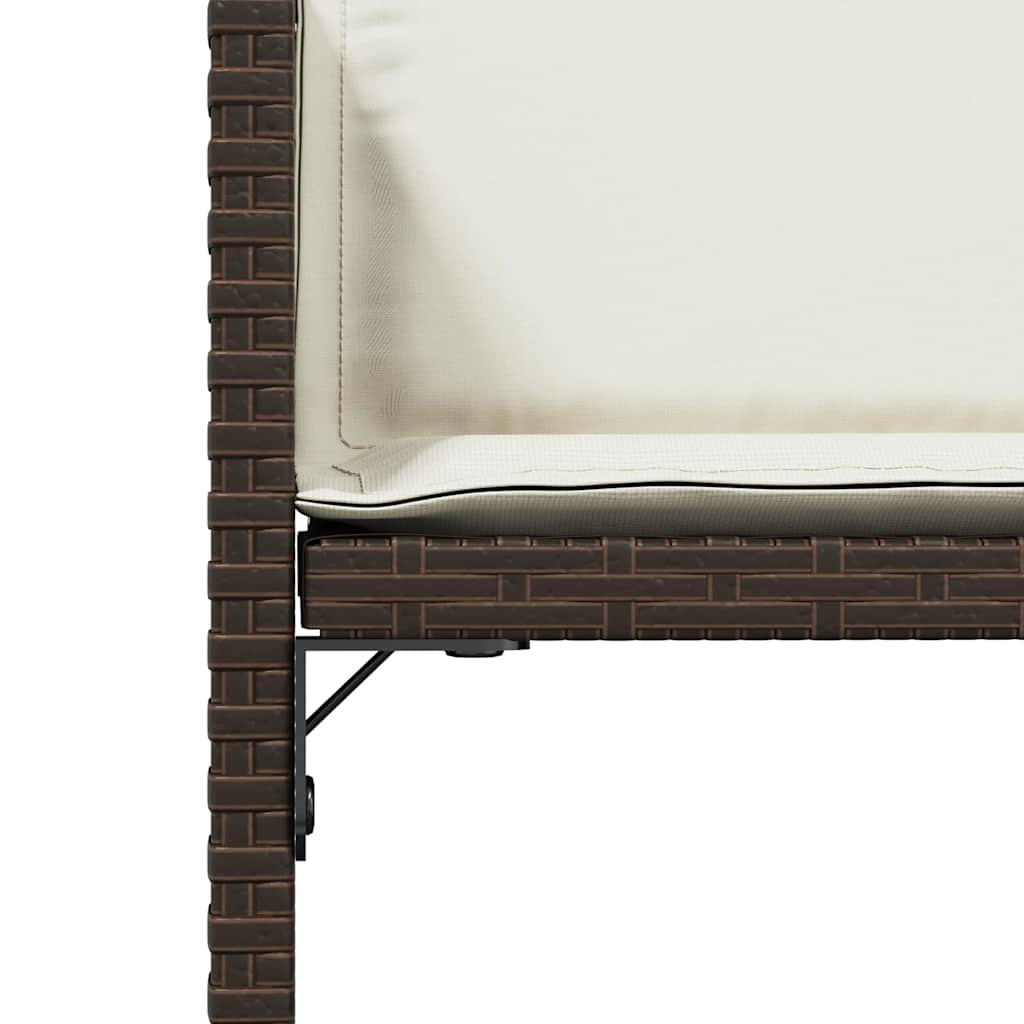 Garden Chairs with Cushions 4 pcs Brown Poly Rattan