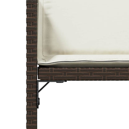 Garden Chairs with Cushions 4 pcs Brown Poly Rattan