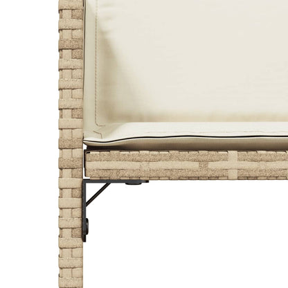 Garden Chairs with Cushions 4 pcs Beige Poly Rattan