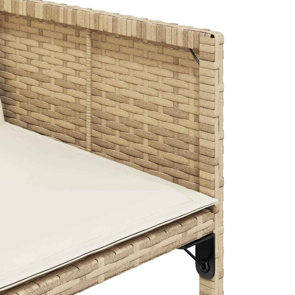 Garden Chairs with Cushions 4 pcs Beige Poly Rattan