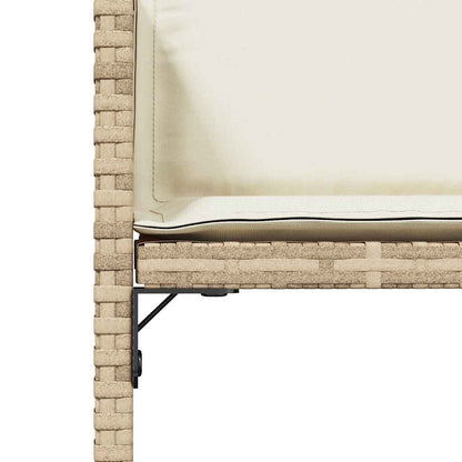 Garden Chairs with Cushions 4 pcs Beige Poly Rattan