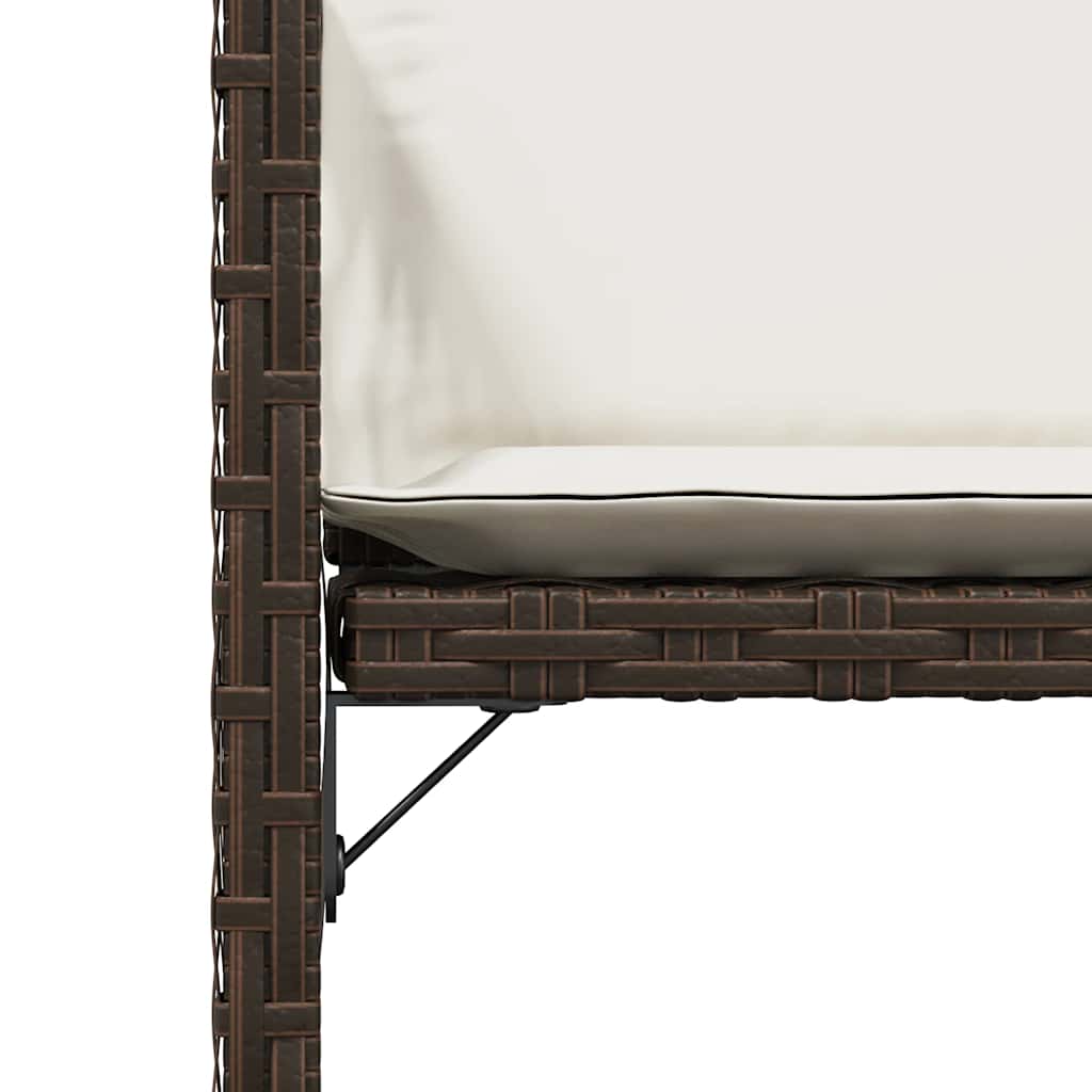 Garden Chairs with Cushions 4 pcs Brown Poly Rattan