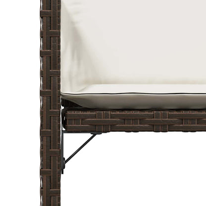 Garden Chairs with Cushions 4 pcs Brown Poly Rattan