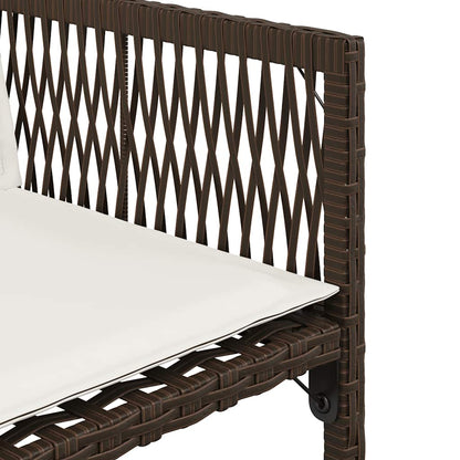 Garden Chairs with Cushions 4 pcs Brown Poly Rattan
