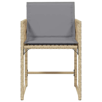 Garden Chairs with Cushions 4 pcs Mix Beige Poly Rattan