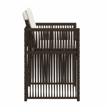 Garden Chairs with Cushions 4 pcs Brown Poly Rattan