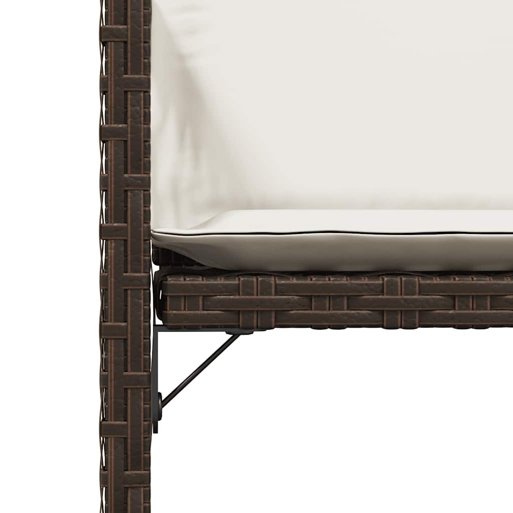 Garden Chairs with Cushions 4 pcs Brown Poly Rattan