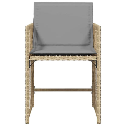 Garden Chairs with Cushions 4 pcs Mix Beige Poly Rattan