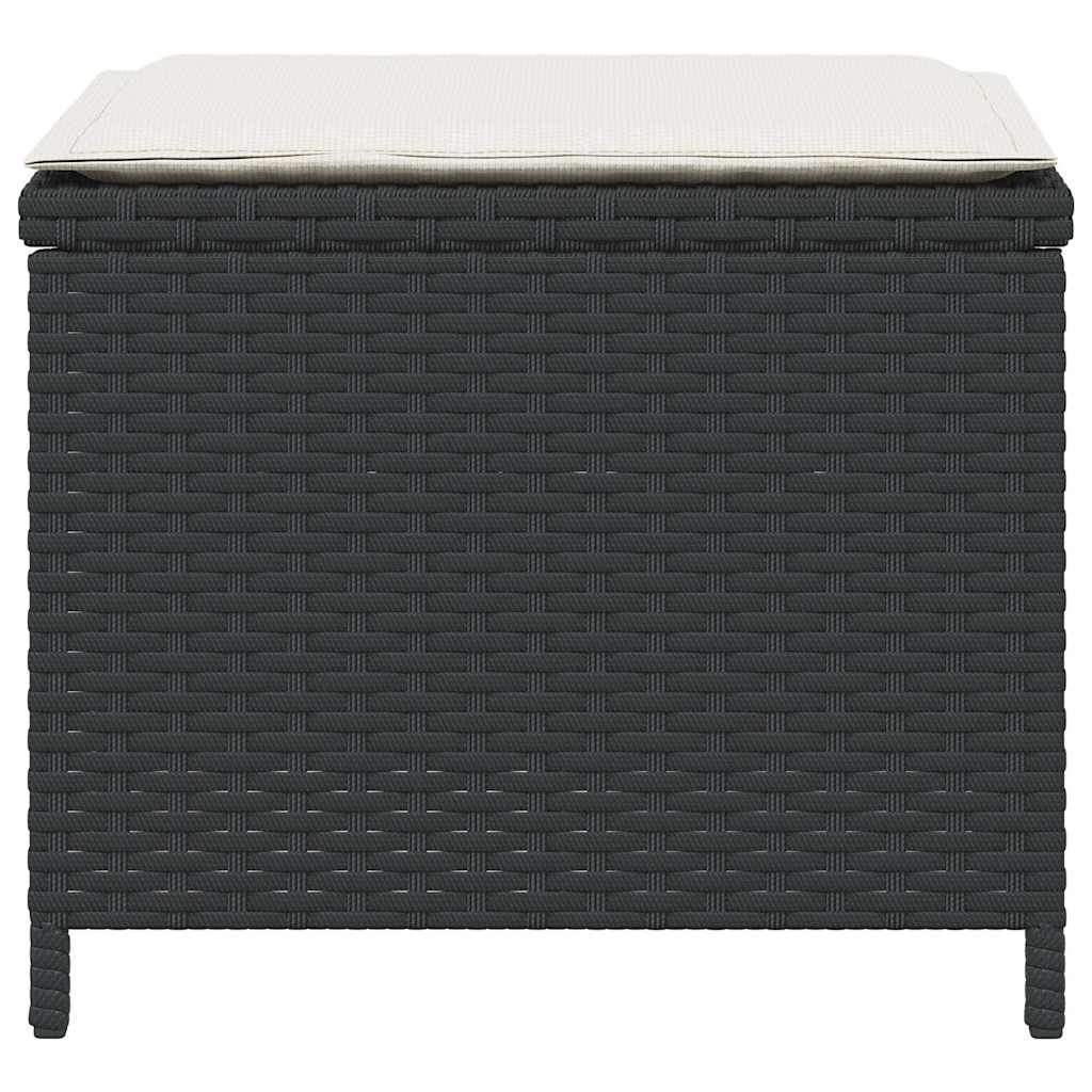 Garden Stools with Cushions 4 pcs Black 41x41x36 cm Poly Rattan