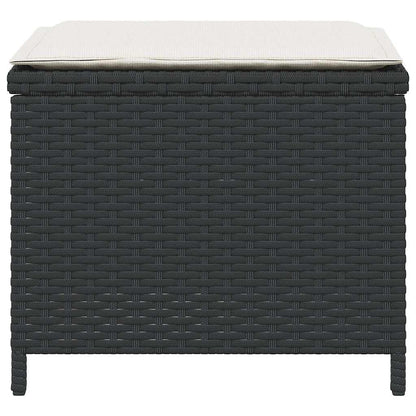 Garden Stools with Cushions 4 pcs Black 41x41x36 cm Poly Rattan