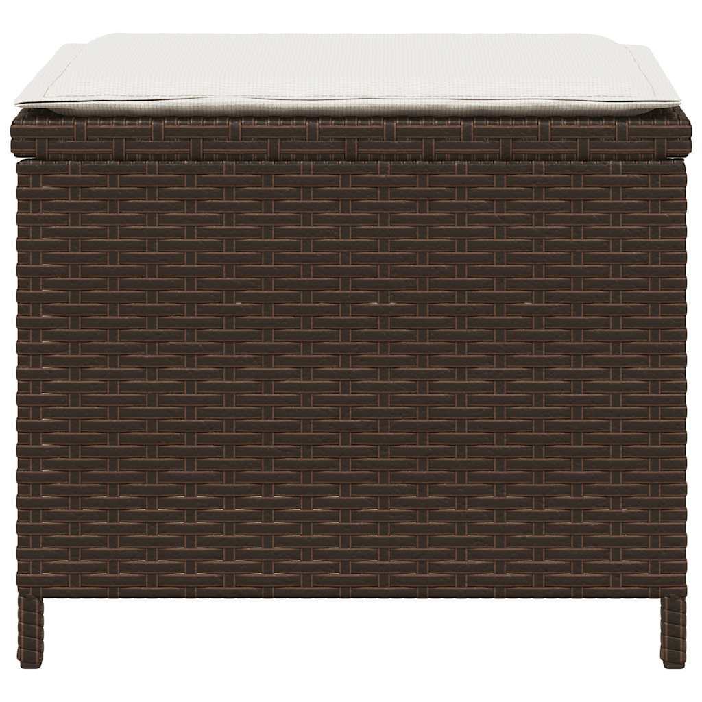 Garden Stools with Cushions 4 pcs Brown 41x41x36 cm Poly Rattan
