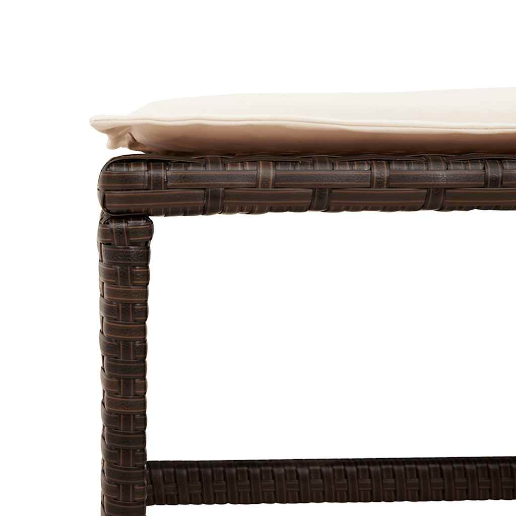 Garden Stools with Cushions 4 pcs Brown 41x41x36 cm Poly Rattan
