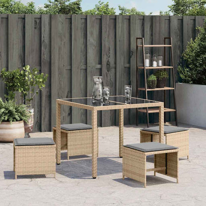 Garden Stools with Cushions 4 pcs Mix Beige 41x41x36 cm