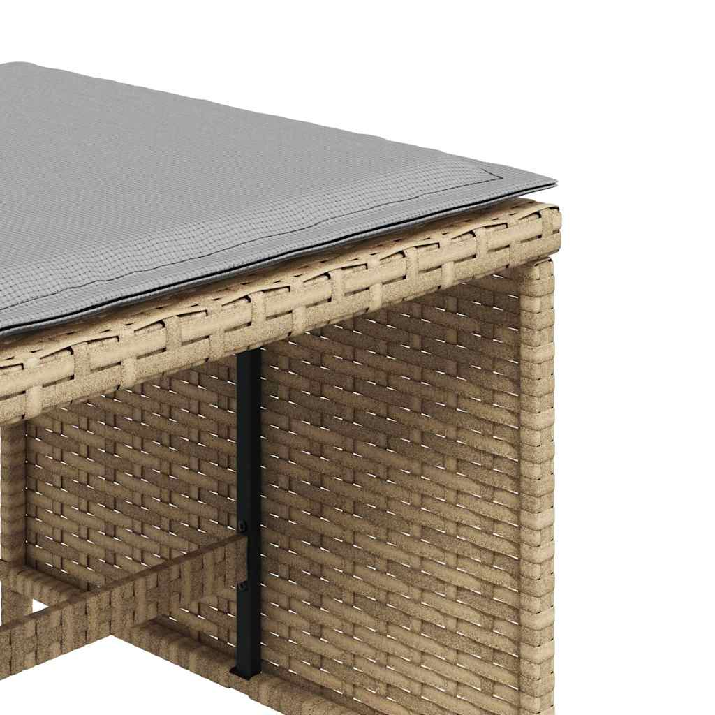 Garden Stools with Cushions 4 pcs Mix Beige 41x41x36 cm