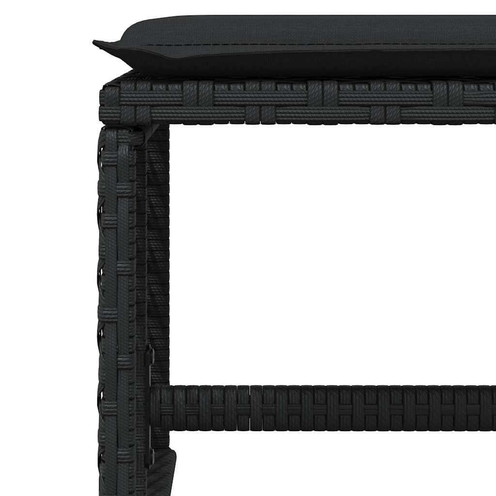 Garden Stools with Cushions 4 pcs Black 41x41x36 cm Poly Rattan
