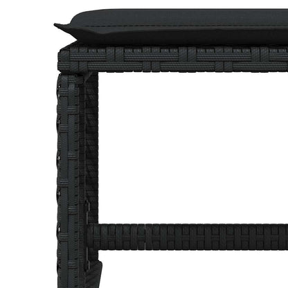 Garden Stools with Cushions 4 pcs Black 41x41x36 cm Poly Rattan