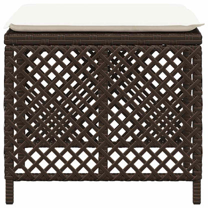 Garden Stools with Cushions 4 pcs Brown 41x41x36 cm Poly Rattan