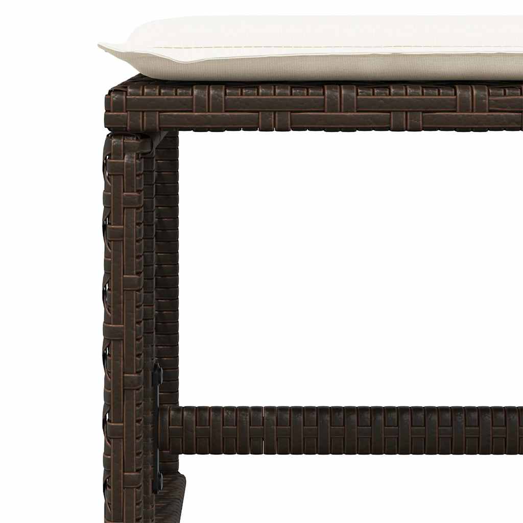 Garden Stools with Cushions 4 pcs Brown 41x41x36 cm Poly Rattan