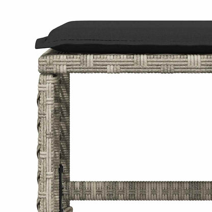 Garden Stools with Cushions 4 pcs Light Grey 41x41x36 cm Poly Rattan