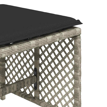 Garden Stools with Cushions 4 pcs Light Grey 41x41x36 cm Poly Rattan