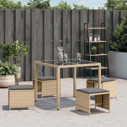 Garden Stools with Cushions 4 pcs Mix Beige 41x41x36 cm