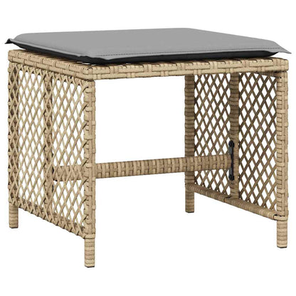 Garden Stools with Cushions 4 pcs Mix Beige 41x41x36 cm