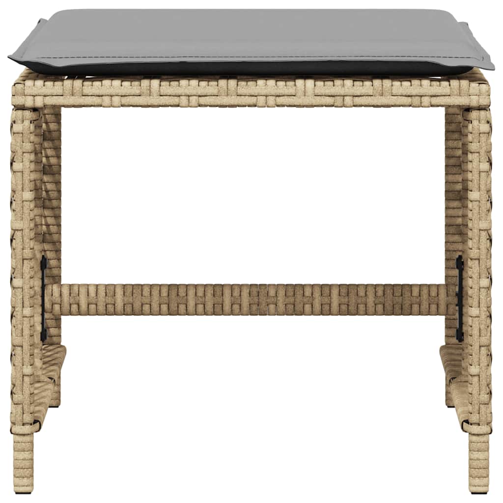 Garden Stools with Cushions 4 pcs Mix Beige 41x41x36 cm