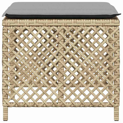 Garden Stools with Cushions 4 pcs Mix Beige 41x41x36 cm