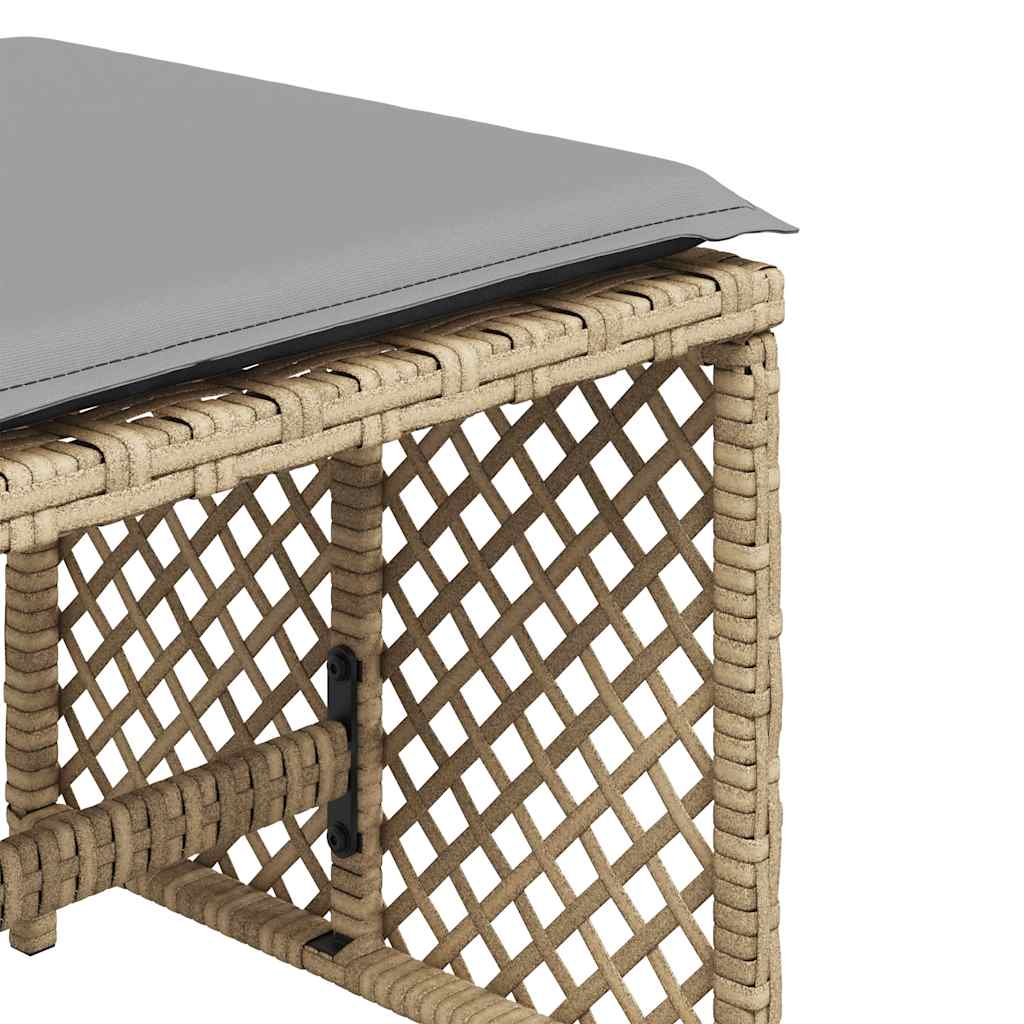 Garden Stools with Cushions 4 pcs Mix Beige 41x41x36 cm