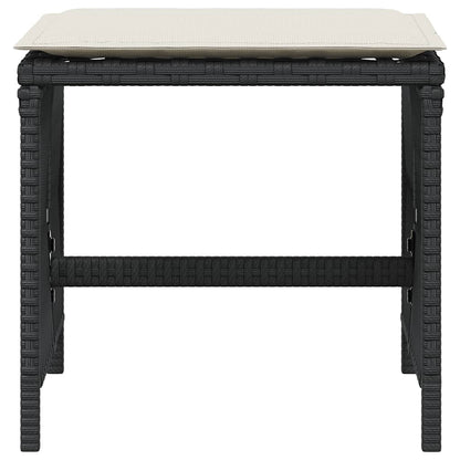 Garden Stools with Cushions 4 pcs Black 41x41x36 cm Poly Rattan