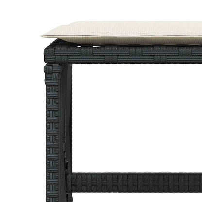 Garden Stools with Cushions 4 pcs Black 41x41x36 cm Poly Rattan