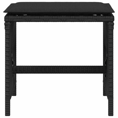 Garden Stools with Cushions 4 pcs Black 41x41x36 cm Poly Rattan