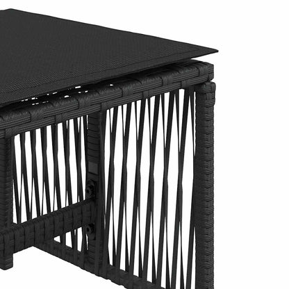 Garden Stools with Cushions 4 pcs Black 41x41x36 cm Poly Rattan