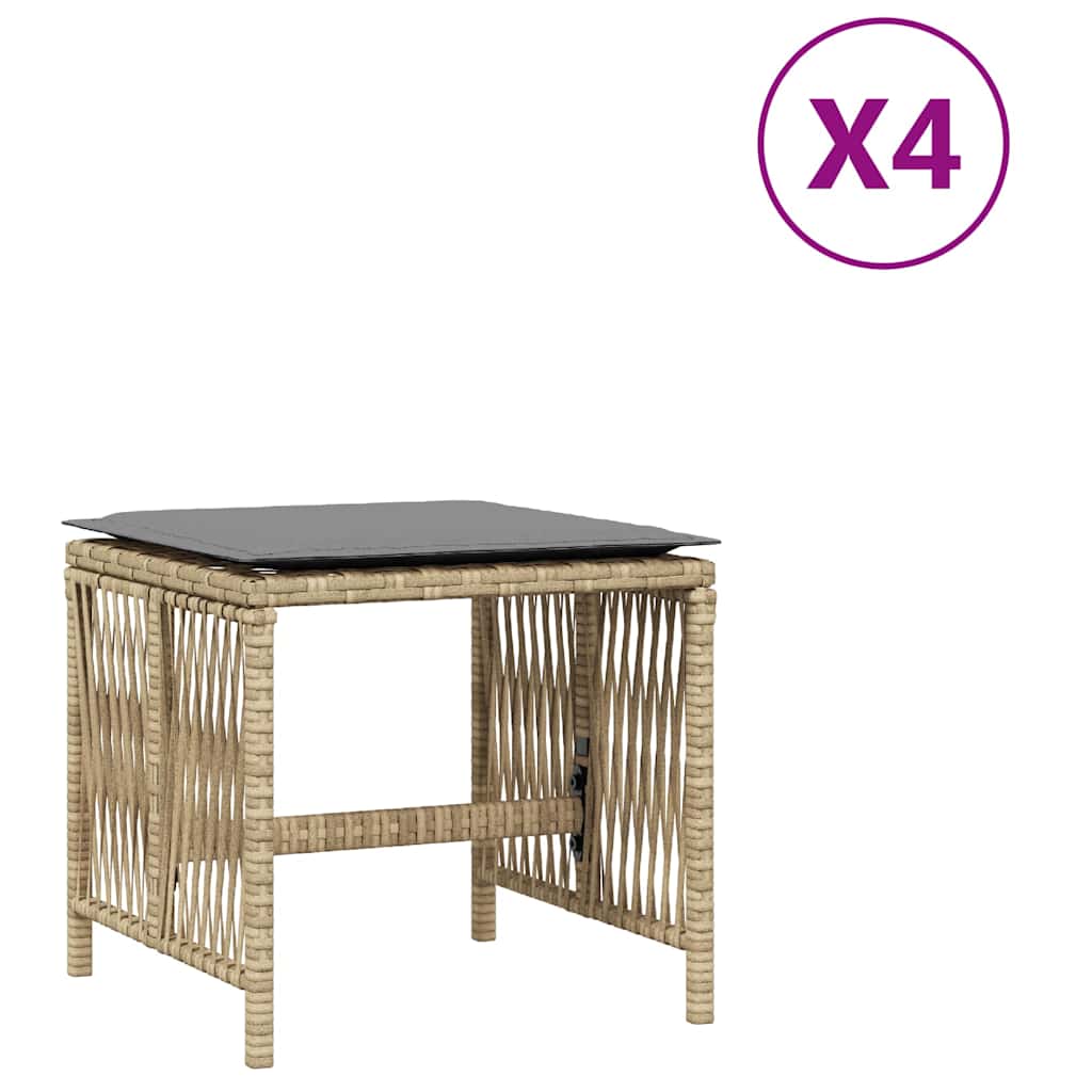 Garden Stools with Cushions 4 pcs Mix Beige 41x41x36 cm