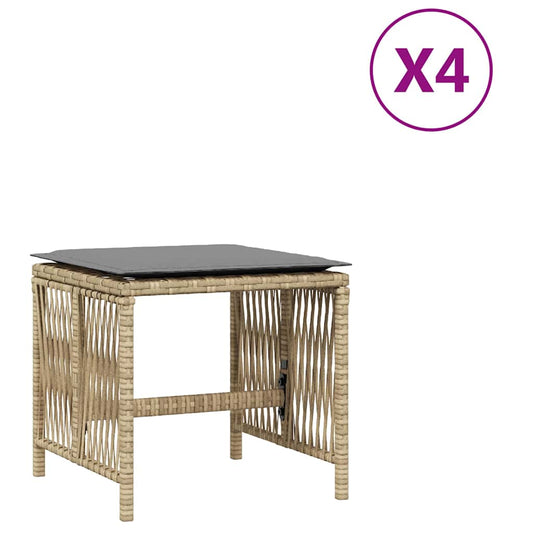 Garden Stools with Cushions 4 pcs Mix Beige 41x41x36 cm