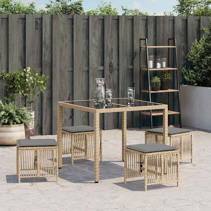 Garden Stools with Cushions 4 pcs Mix Beige 41x41x36 cm